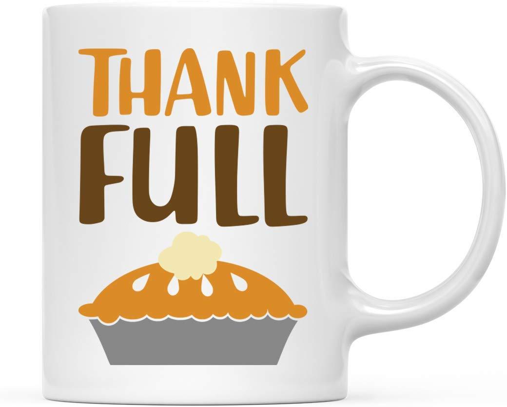 Andaz Press Autumn 11oz. Coffee Mug Gift, Thank Full, Pie Graphic-Set of 1-Andaz Press-Thank Full, Pie Graphic-
