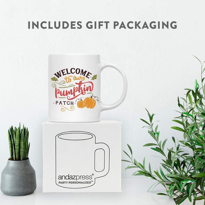 Andaz Press Autumn 11oz. Coffee Mug Gift, Welcome to Our Pumpkin Patch-Set of 1-Andaz Press-Welcome to Our Pumpkin Patch-