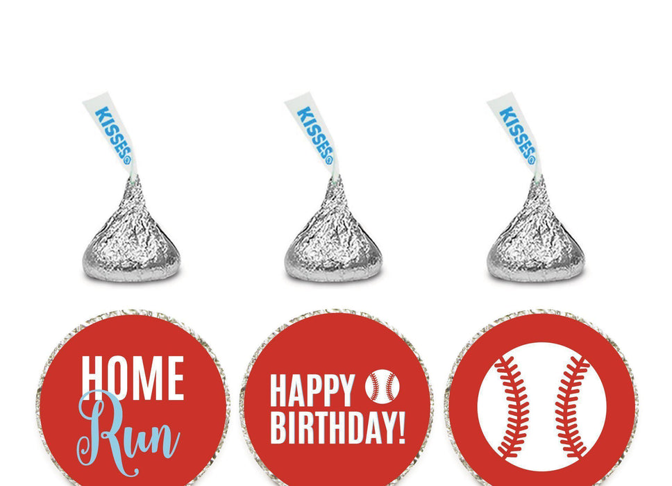 Andaz Press Birthday Chocolate Drop Labels Trio, Fits Hershey's Kisses Party Favors-Set of 1-Andaz Press-Baseball Home Run-