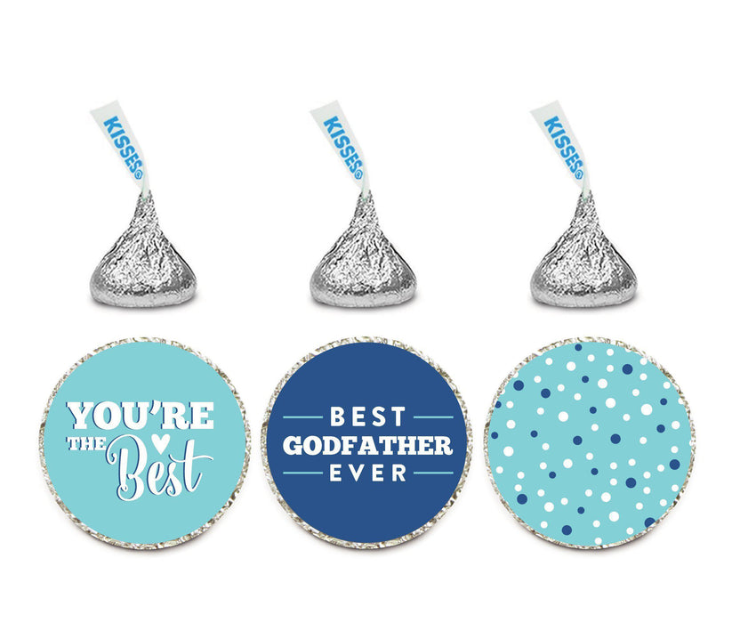 Andaz Press Birthday Chocolate Drop Labels Trio, Fits Hershey's Kisses Party Favors-Set of 1-Andaz Press-Best Godfather Ever-