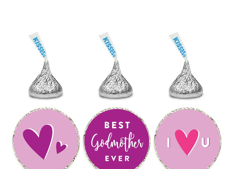 Andaz Press Birthday Chocolate Drop Labels Trio, Fits Hershey's Kisses Party Favors-Set of 1-Andaz Press-Best Godmother Ever-