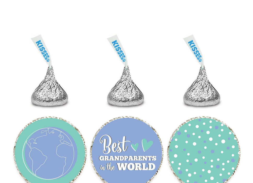 Andaz Press Birthday Chocolate Drop Labels Trio, Fits Hershey's Kisses Party Favors-Set of 1-Andaz Press-Best Grandparents in the World-