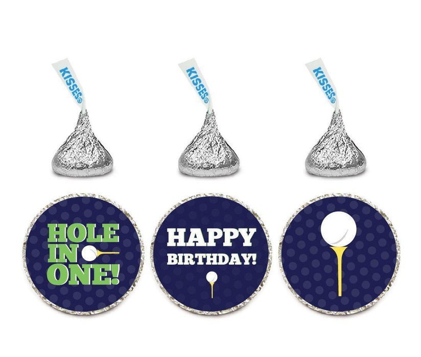 Andaz Press Birthday Chocolate Drop Labels Trio, Fits Hershey's Kisses Party Favors-Set of 1-Andaz Press-Golf Hole in One-