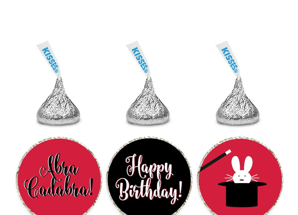 Andaz Press Birthday Chocolate Drop Labels Trio, Fits Hershey's Kisses Party Favors-Set of 1-Andaz Press-Magic Party with Rabbit in Hat-