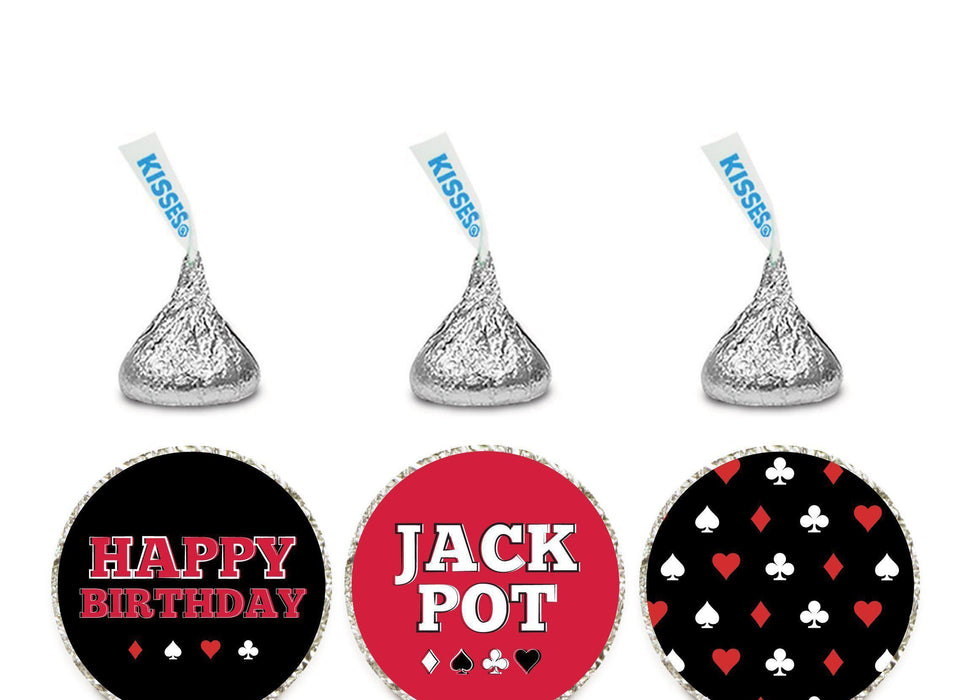 Andaz Press Birthday Chocolate Drop Labels Trio, Fits Hershey's Kisses Party Favors-Set of 1-Andaz Press-Poker Party-