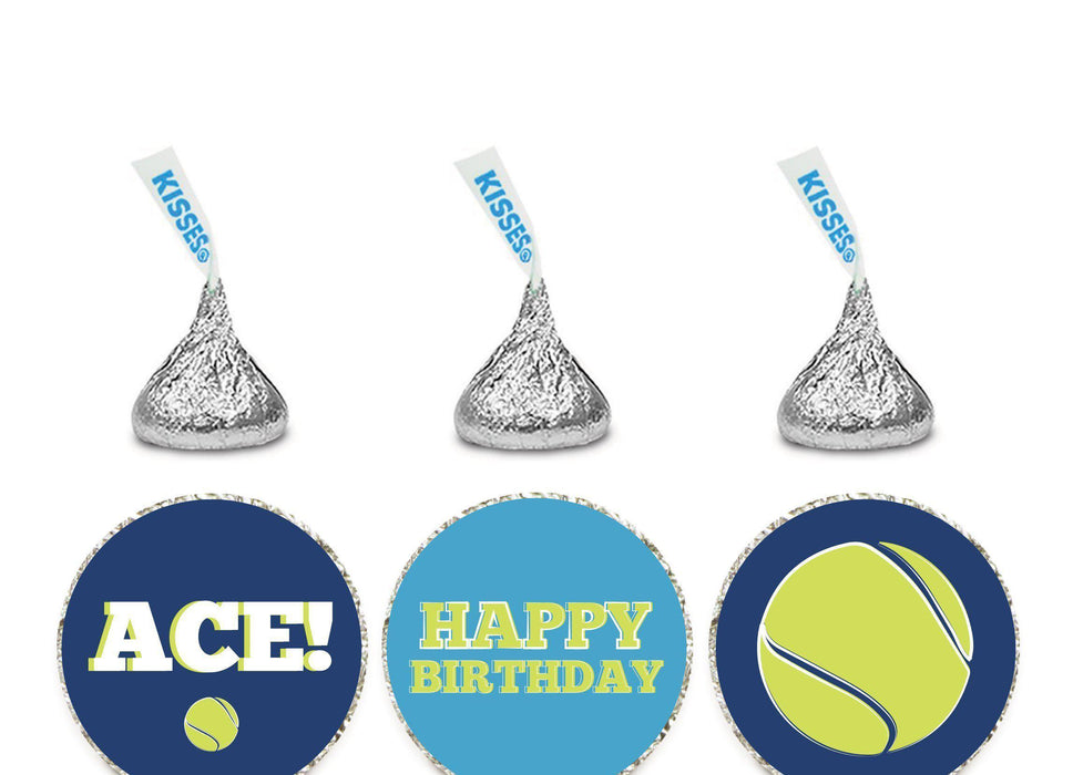 Andaz Press Birthday Chocolate Drop Labels Trio, Fits Hershey's Kisses Party Favors-Set of 1-Andaz Press-Tennis Ace!-