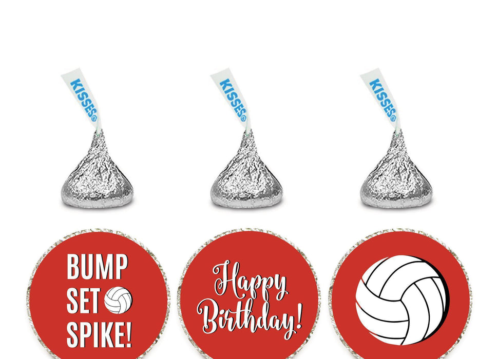 Andaz Press Birthday Chocolate Drop Labels Trio, Fits Hershey's Kisses Party Favors-Set of 1-Andaz Press-Volleyball Bump Set Spike-