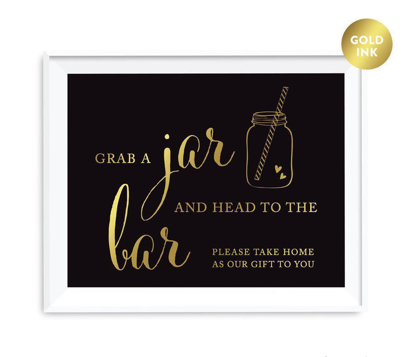 Andaz Press Black and Metallic Gold Wedding Favor Signs-Set of 1-Andaz Press-Please Take One-