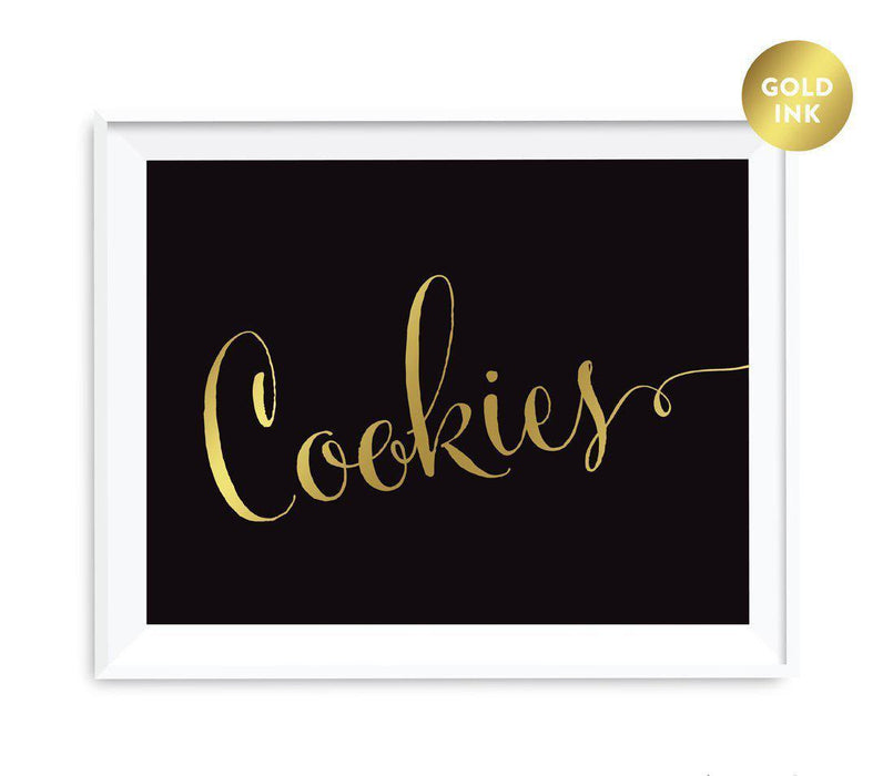 Andaz Press Black and Metallic Gold Wedding Favor Signs-Set of 1-Andaz Press-Cookies-