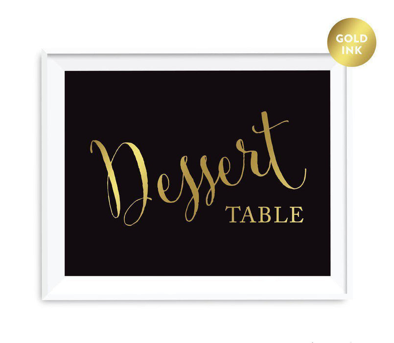 Andaz Press Black and Metallic Gold Wedding Favor Signs-Set of 1-Andaz Press-Dessert Table-