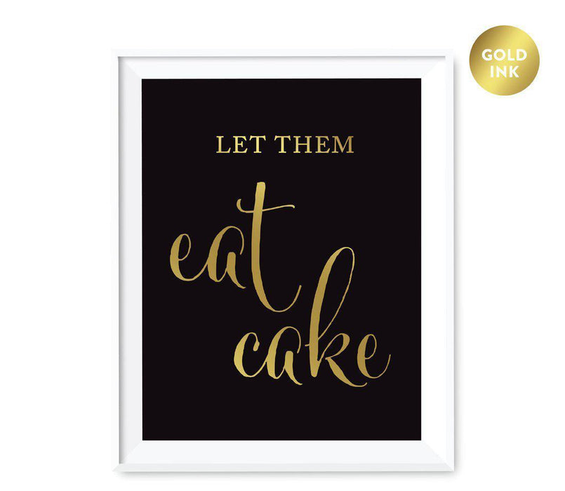 Andaz Press Black and Metallic Gold Wedding Favor Signs-Set of 1-Andaz Press-Let Them Eat Cake-