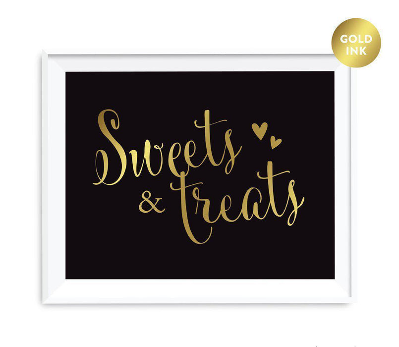 Andaz Press Black and Metallic Gold Wedding Favor Signs-Set of 1-Andaz Press-Sweets & Treats-