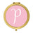 Andaz Press Blush Pink Monogram Gold 2.75 inch Round Compact Mirror-Set of 1-Andaz Press-Bride to Be-