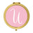 Andaz Press Blush Pink Monogram Gold 2.75 inch Round Compact Mirror-Set of 1-Andaz Press-U-