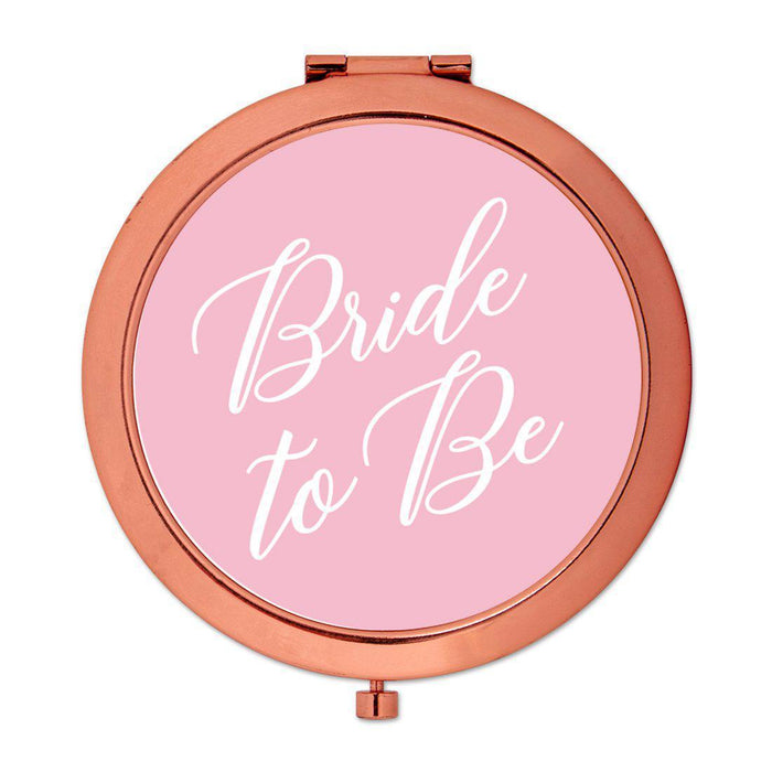Andaz Press Blush Pink Monogram Rose Gold 2.75 inch Round Compact Mirror-Set of 1-Andaz Press-Bride to Be-
