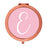 Andaz Press Blush Pink Monogram Rose Gold 2.75 inch Round Compact Mirror-Set of 1-Andaz Press-E-
