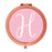 Andaz Press Blush Pink Monogram Rose Gold 2.75 inch Round Compact Mirror-Set of 1-Andaz Press-H-