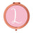Andaz Press Blush Pink Monogram Rose Gold 2.75 inch Round Compact Mirror-Set of 1-Andaz Press-L-