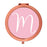 Andaz Press Blush Pink Monogram Rose Gold 2.75 inch Round Compact Mirror-Set of 1-Andaz Press-M-
