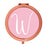 Andaz Press Blush Pink Monogram Rose Gold 2.75 inch Round Compact Mirror-Set of 1-Andaz Press-W-