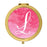 Andaz Press Blush Pink Watercolor Monogram Gold 2.75 inch Round Compact Mirror-Set of 1-Andaz Press-L-