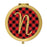 Andaz Press Buffalo Red Plaid With Gold Glitter Monogram Gold Compact Mirror-Set of 1-Andaz Press-A-