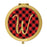 Andaz Press Buffalo Red Plaid With Gold Glitter Monogram Gold Compact Mirror-Set of 1-Andaz Press-A-