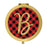 Andaz Press Buffalo Red Plaid With Gold Glitter Monogram Gold Compact Mirror-Set of 1-Andaz Press-A-