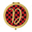 Andaz Press Buffalo Red Plaid With Gold Glitter Monogram Gold Compact Mirror-Set of 1-Andaz Press-A-