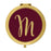 Andaz Press Burgundy Maroon Jewel Tone with Faux Gold Glitter Monogram 2.75 inch Round Gold Compact Mirror-Set of 1-Andaz Press-M-