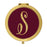 Andaz Press Burgundy Maroon Jewel Tone with Faux Gold Glitter Monogram 2.75 inch Round Gold Compact Mirror-Set of 1-Andaz Press-S-