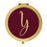 Andaz Press Burgundy Maroon Jewel Tone with Faux Gold Glitter Monogram 2.75 inch Round Gold Compact Mirror-Set of 1-Andaz Press-Y-