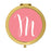 Andaz Press Coral Monogram Gold 2.75 inch Round Compact Mirror-Set of 1-Andaz Press-A-