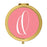 Andaz Press Coral Monogram Gold 2.75 inch Round Compact Mirror-Set of 1-Andaz Press-A-