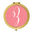 Andaz Press Coral Monogram Gold 2.75 inch Round Compact Mirror-Set of 1-Andaz Press-A-