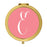 Andaz Press Coral Monogram Gold 2.75 inch Round Compact Mirror-Set of 1-Andaz Press-A-