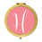 Andaz Press Coral Monogram Gold 2.75 inch Round Compact Mirror-Set of 1-Andaz Press-A-