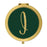 Andaz Press Emerald Green Gold Glitter Monogram Gold 2.75 inch Round Compact Mirror-Set of 1-Andaz Press-A-