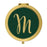 Andaz Press Emerald Green Gold Glitter Monogram Gold 2.75 inch Round Compact Mirror-Set of 1-Andaz Press-M-