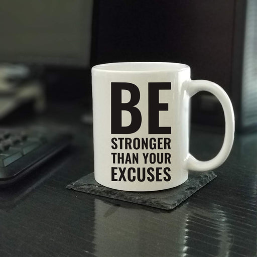 Andaz Press Fitness Coffee Mug Be Stronger Than Your Excuses-Set of 1-Andaz Press-Be Stronger Than Your Excuses-