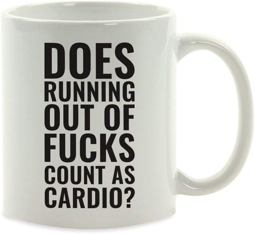 Andaz Press Fitness Coffee Mug Does Running Out of Fucks Count As Cardio?-Set of 1-Andaz Press-Does Running Out of Fucks Count As Cardio?-