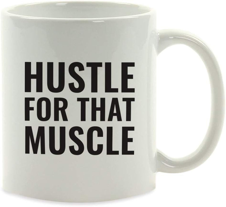 Andaz Press Fitness Coffee Mug Hustle for That Muscle-Set of 1-Andaz Press-Hustle for That Muscle-