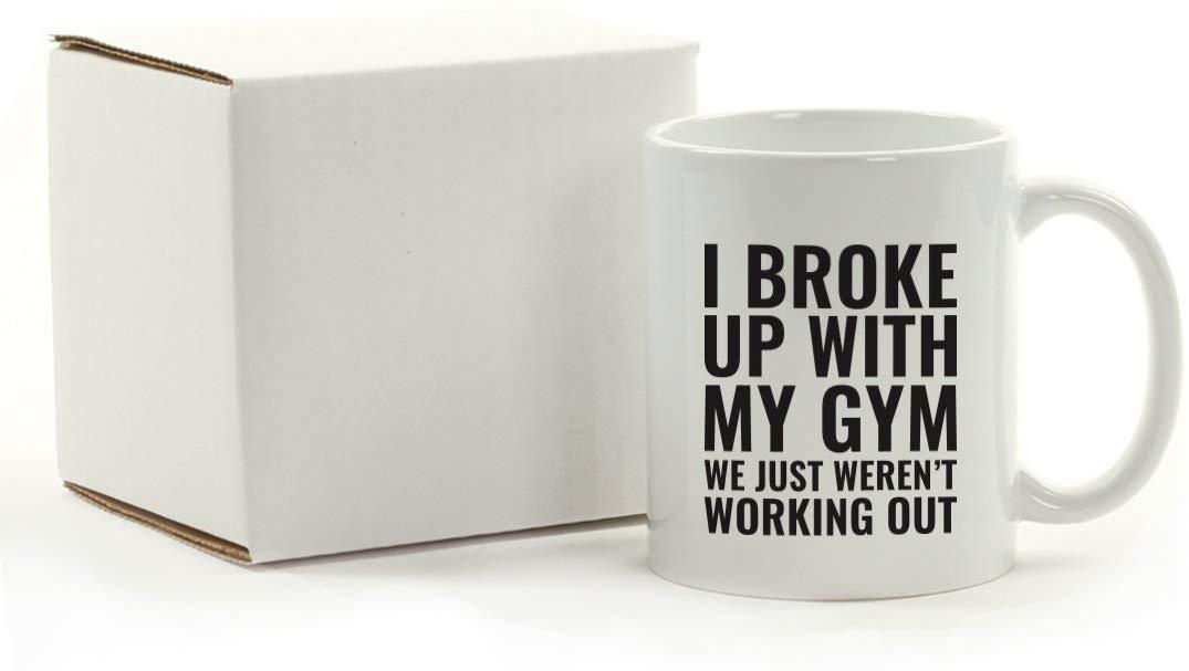 Andaz Press Fitness Coffee Mug I Broke Up with My We Just Weren't Working Out-Set of 1-Andaz Press-I Broke Up with My We Just Weren't Working Out-
