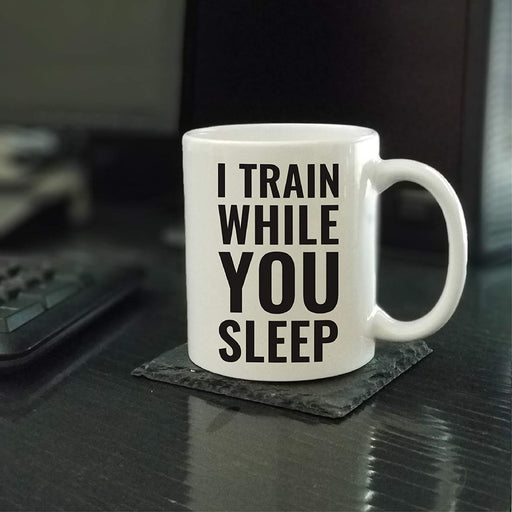 Andaz Press Fitness Coffee Mug I Train While You Sleep-Set of 1-Andaz Press-I Train While You Sleep-