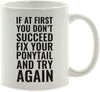Andaz Press Fitness Coffee Mug If at First You Don't Succeed, Fix Your Ponytail and Try Again-Set of 1-Andaz Press-If at First You Don't Succeed Fix Your Ponytail and Try Again-