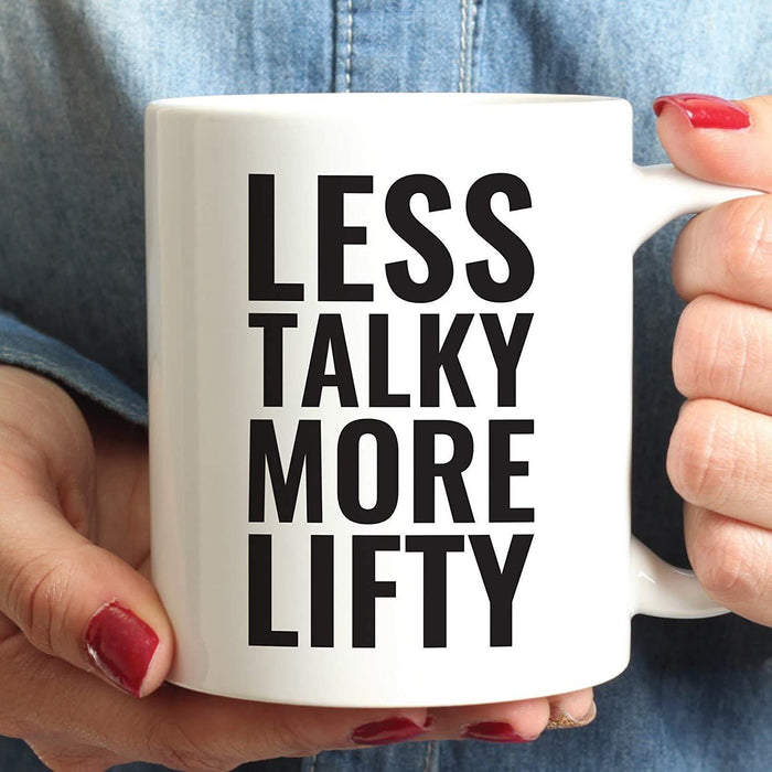 Andaz Press Fitness Coffee Mug Less Talky More Lifty-Set of 1-Andaz Press-Less Talky More Lifty-