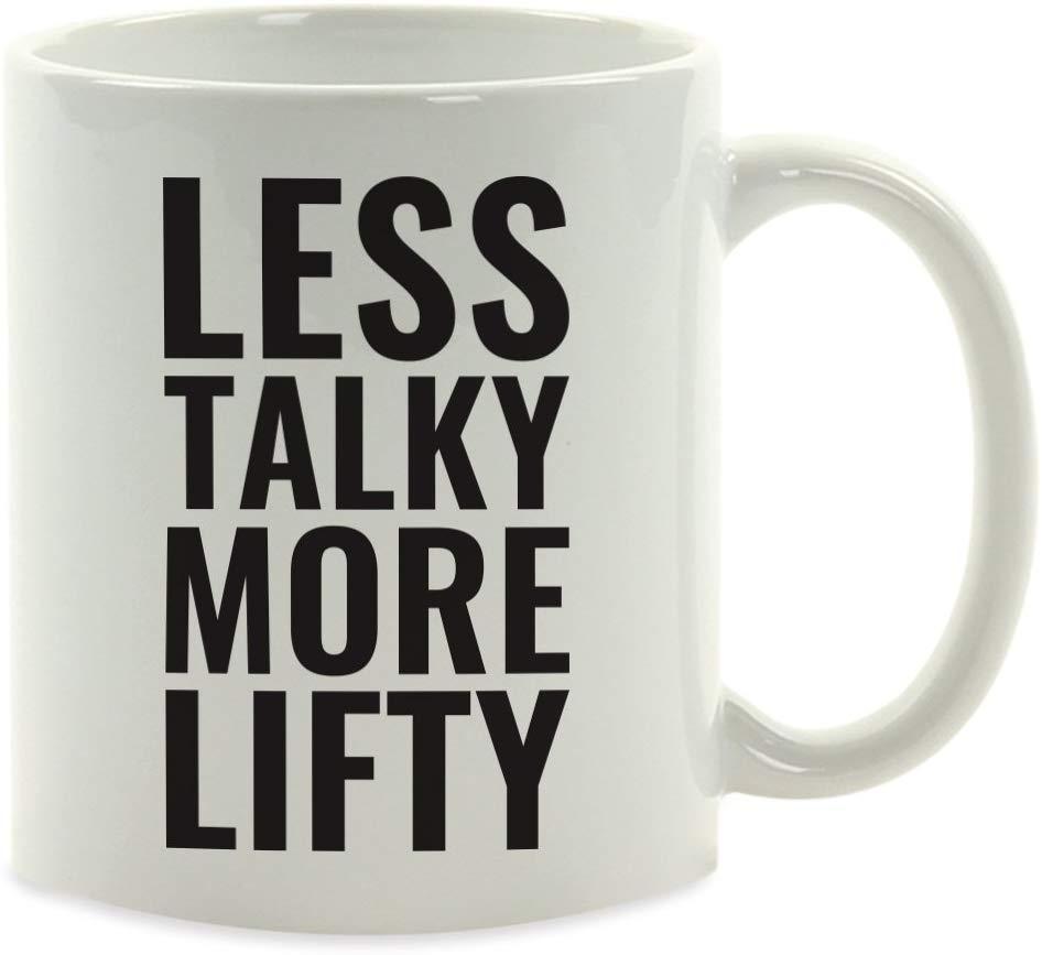 Andaz Press Fitness Coffee Mug Less Talky More Lifty-Set of 1-Andaz Press-Less Talky More Lifty-