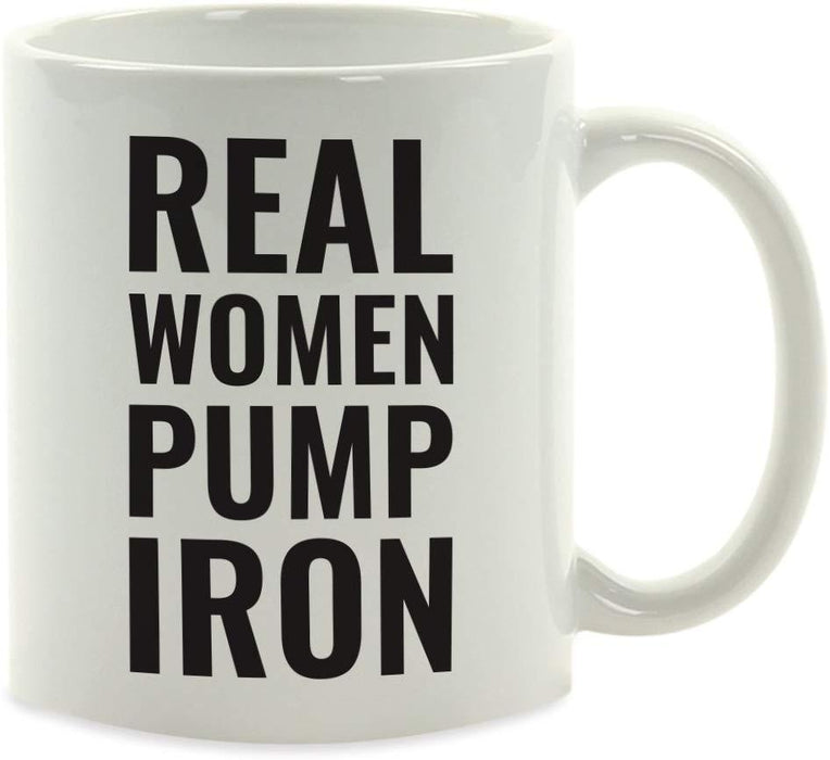 Andaz Press Fitness Coffee Mug Real Women Pump Iron-Set of 1-Andaz Press-Real Women Pump Iron-