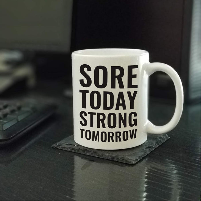 Andaz Press Fitness Coffee Mug Sore Today Strong Tomorrow-Set of 1-Andaz Press-Sore Today Strong Tomorrow-
