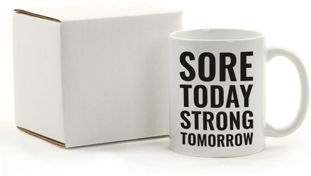 Andaz Press Fitness Coffee Mug Sore Today Strong Tomorrow-Set of 1-Andaz Press-Sore Today Strong Tomorrow-